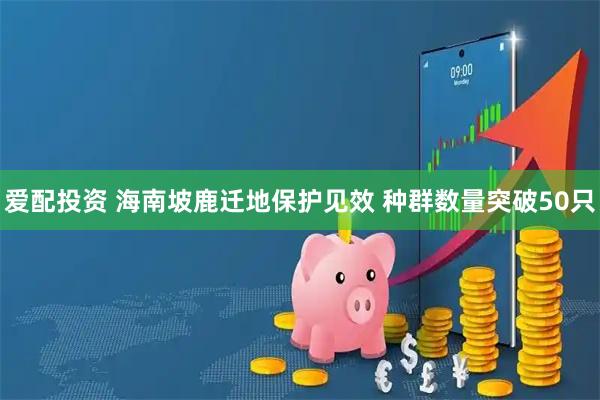 爱配投资 海南坡鹿迁地保护见效 种群数量突破50只